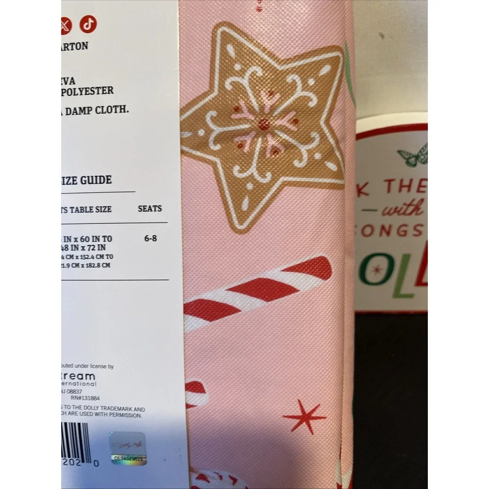 Dolly Parton Pink‎ Christmas Tablecloth Oblong 60